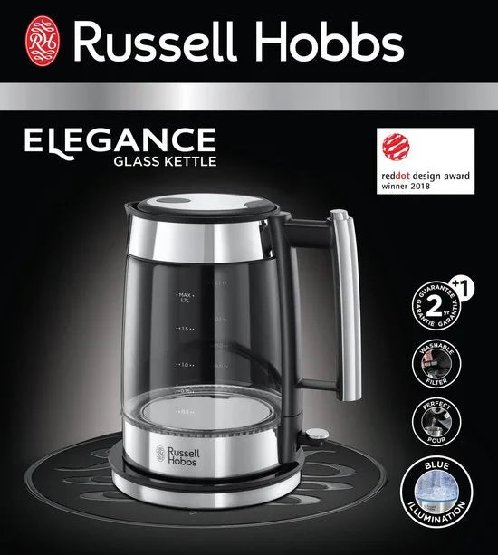 Russell Hobbs 23830-70 Elegance Glass - Glazen Waterkoker - Zilver