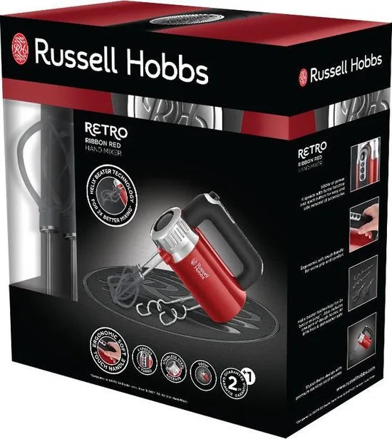 Russell Hobbs 25200-56 Retro Hand Mixer - Rood