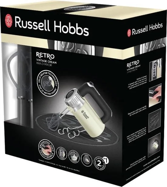Russell Hobbs 25202-56 Retro Hand Mixer - Creme