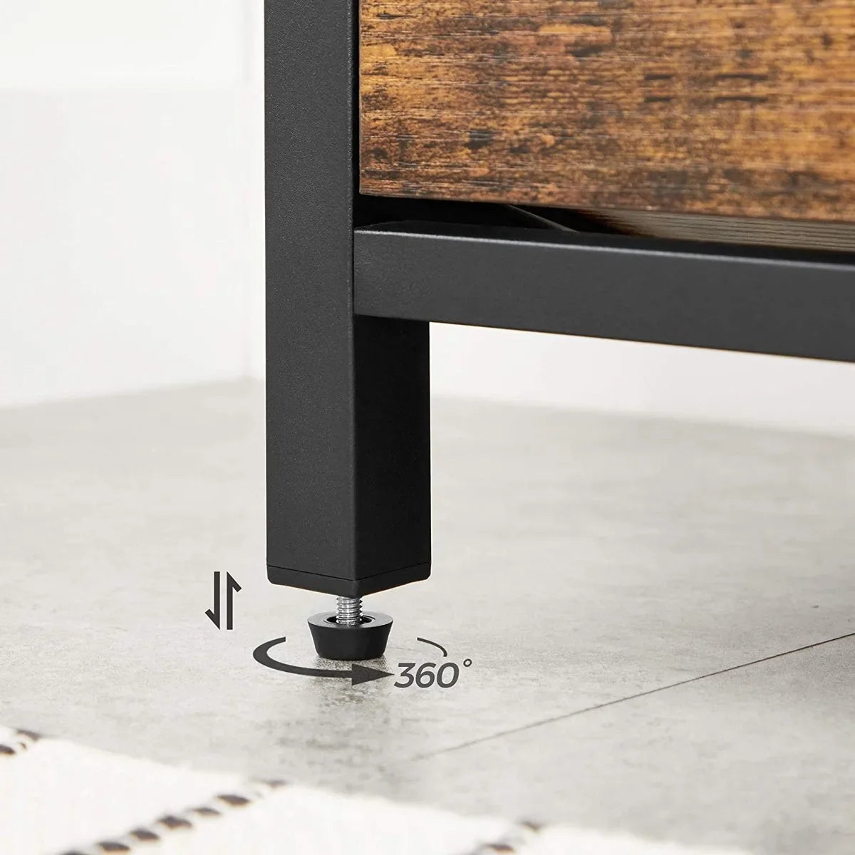 Schoenbank, gewatteerde schoenorganisatie met klep, schoenenkast voor 6 paar schoenen, stalen frame, industrieel ontwerp, vintage bruin-zwart LSB049B01 – Bruin