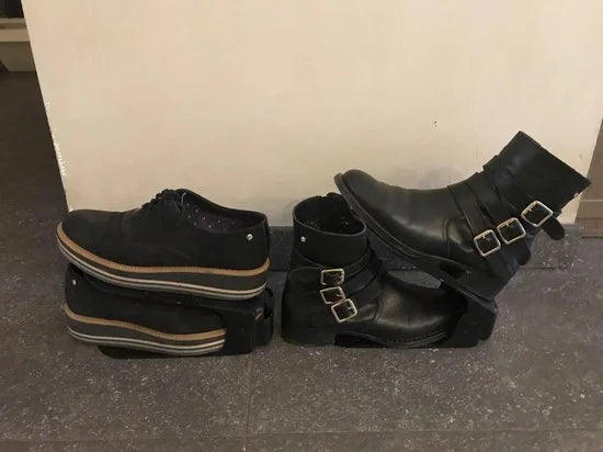 Schoenen opbergsysteem - 10 stuks - zwart - verstelbaar