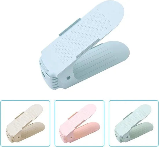 Schoenen Opbergsysteem Verstelbaar – Schoenenopbergers - Schoenenrek - Schoenenkast - Schoenen Organizer – Set van 5 - Wit – Geel,khaki