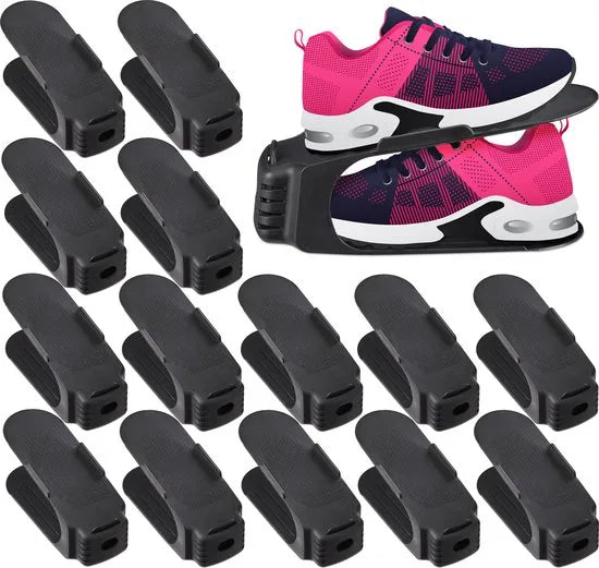 schoenen organizer - set van 15 - tot maat 39 - antislip - opbergsysteem - zwart