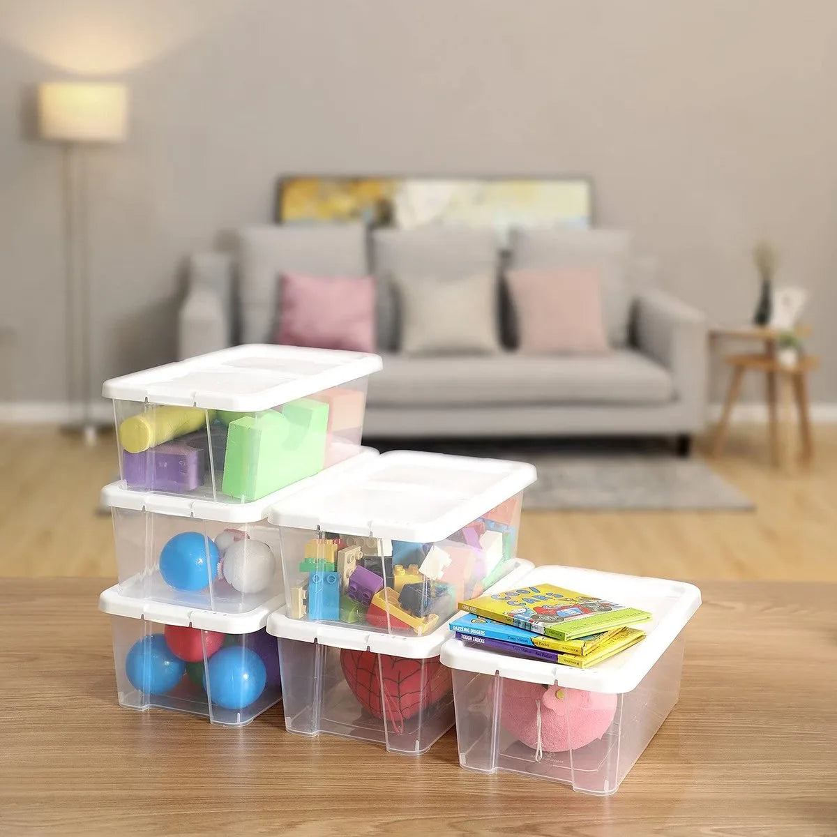 Schoenendozen, Set Van 12 Stuks, Transparant Met Deksel, Kunststof, Voor Schoenen Tot Maat 41