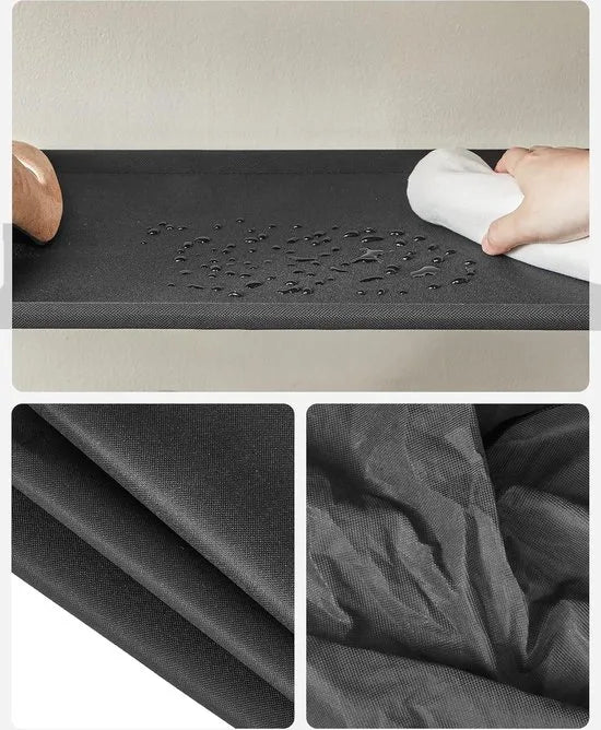 Schoenenrek met 5 niveaus - Metalen schoenenplank - Planken van Oxford-stof - voor 20-25 paar schoenen - 29 x 89 x 92,5 cm - 4 haken - Open schoenenkast voor gangslaapkamer - Rustiek bruin en zwart