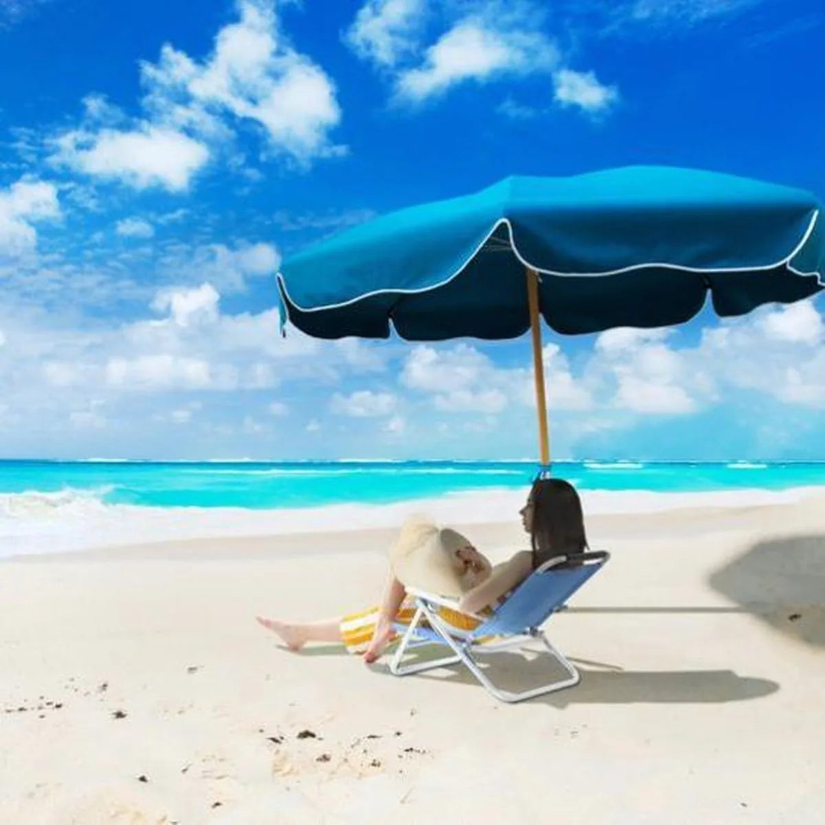 Segenn's strandstoel - draagbare klapstoel - rugleuning verstelbaar in 4 niveaus met armleuningen - ademend en comfortabel - buitenstoel - Blauw - 57 x 59 x 71 cm
