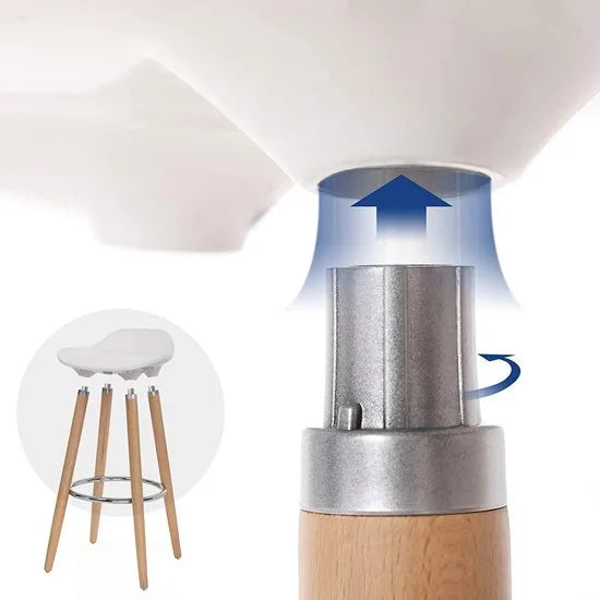 set van 2 barkruk zithoogte 73 cm counter kruk poten van beuken zitschaal van kunststof wit LJB20W