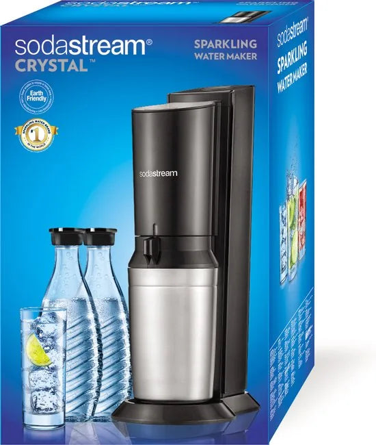 SodaStream Crystal Megapack - Zwart - Incl 2 glazen karaffen