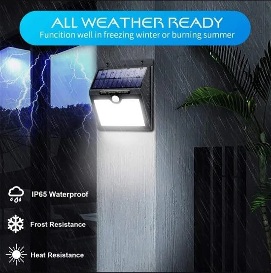 Solar Buitenlamp met Bewegingssensor - Buitenlamp - Wandlamp - 97 LED’s – Zonne-energie - Bewegingssensor - Solar Lamp - Tuinlamp - 2 Stuks
