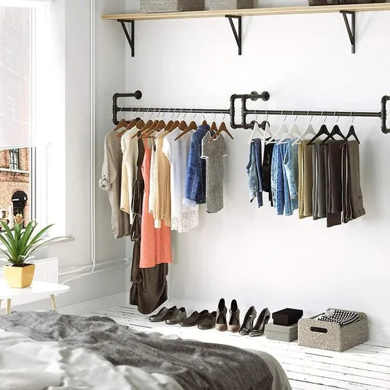 Songmics 2 Kledingstangen Voor Aan De Muur - Kledingrek - Kledingrekken - Kledingstang