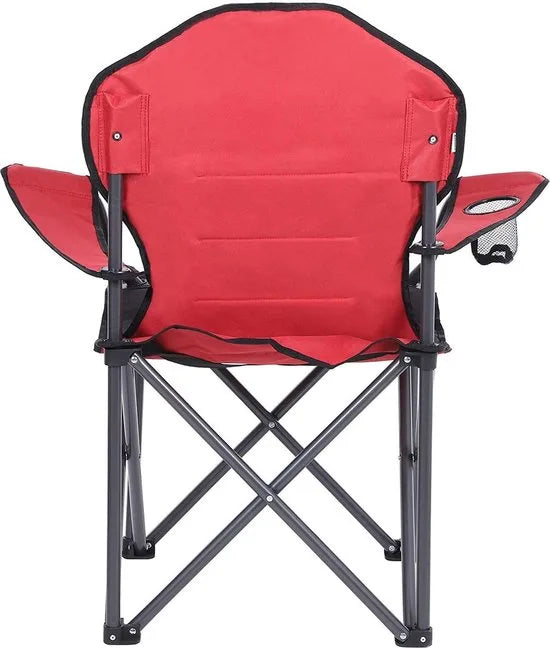 SONGMICS Campingstoel, inklapbaar, klapstoel, comfortabele met schuim beklede zitting, met flessenhouder, hoog belastbaar, max. belastbaarheid 250 kg, outdoor stoel, rood GCB06BK