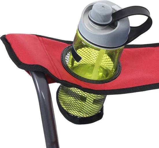 SONGMICS Campingstoel, inklapbaar, klapstoel, comfortabele met schuim beklede zitting, met flessenhouder, hoog belastbaar, max. belastbaarheid 250 kg, outdoor stoel, rood GCB06BK