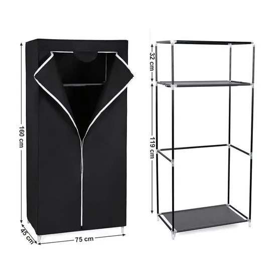 Songmics Garderobekast – Oprolbare Garderobe – Kledingkast – Stoffen Kast