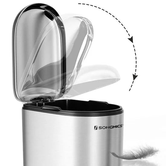 Songmics RVS Pedaalemmer - 10 liter - Elipsvormig