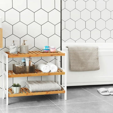 Songmics Schoenenrek - Rek Voor 12 Paar Schoenen - Schoenenplank Bamboe