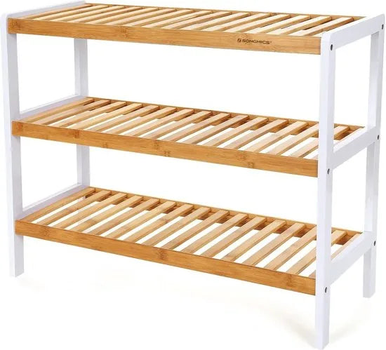 Songmics Schoenenrek - Rek Voor 12 Paar Schoenen - Schoenenplank Bamboe