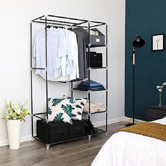 Songmics - Stoffen Kledingkast - Opvouwbare Garderobe kast - Stoffen Hangkast & Legkast - Kledingkast Opvouwbaar - Afm. 175 x 110 x 45 cm