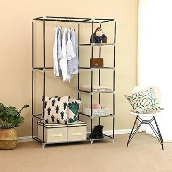 Songmics - Stoffen Kledingkast - Opvouwbare Garderobe kast - Stoffen Hangkast & Legkast - Kledingkast Opvouwbaar - Afm. 175 x 110 x 45 cm