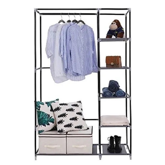 Songmics - Stoffen Kledingkast - Opvouwbare Garderobe kast - Stoffen Hangkast & Legkast - Kledingkast Opvouwbaar - Afm. 175 x 110 x 45 cm