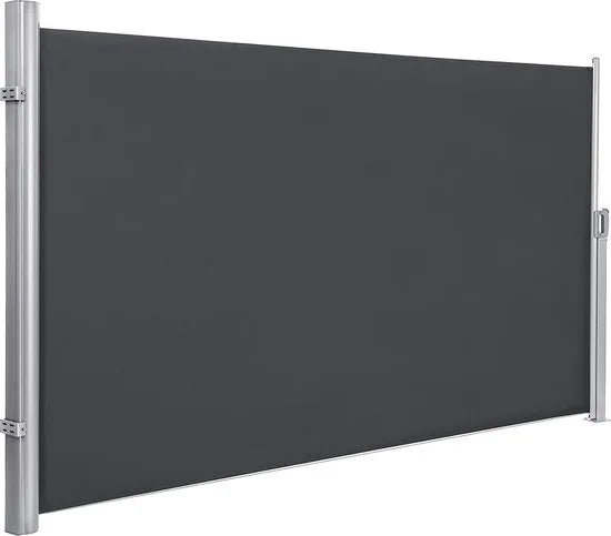 SONGMICS zijluifel, 200 x 400 cm (H x L), privacyscherm, zonwering, zijrolgordijn, voor balkon, terras, tuin, grijs GSA204G01