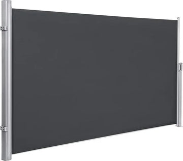 SONGMICS zijluifel, 200 x 400 cm (H x L), privacyscherm, zonwering, zijrolgordijn, voor balkon, terras, tuin, grijs GSA204G01