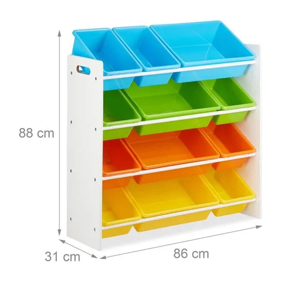 Speelgoedkast - met bakken - 88 x 86 x 31 cm