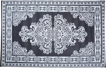 Tapijt - Tuintapijt - Perzisch - zwart/wit - 186x120cm