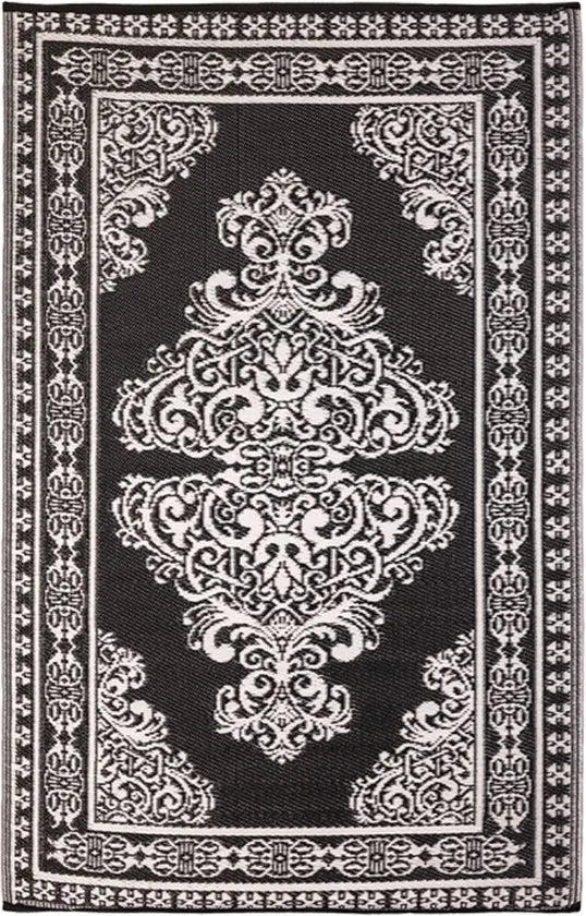 Tapijt - Tuintapijt - Perzisch - zwart/wit - 186x120cm