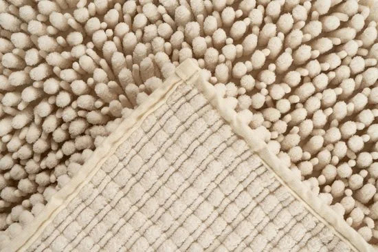 Tapijtenloods Fluffy Badmat Antislip - Zwart - 50x90 CM - Douchemat Hoogpolig - Soft Touch – Creme 40 x 60cm