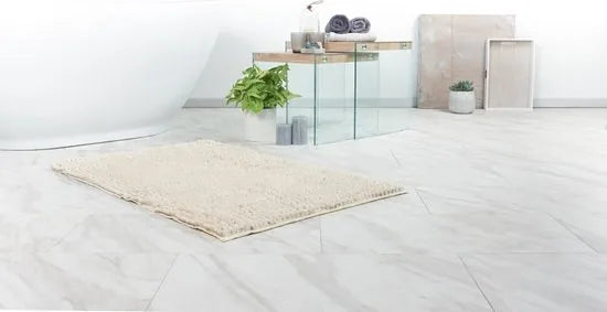 Tapijtenloods Fluffy Badmat Antislip - Creme - 40x60 CM - Douchemat Hoogpolig - Soft Touch