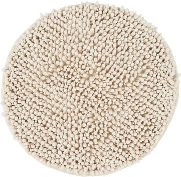 Tapijtenloods Fluffy Badmat Antislip - Creme - 55 CM ROND - Douchemat Hoogpolig - Soft Touch