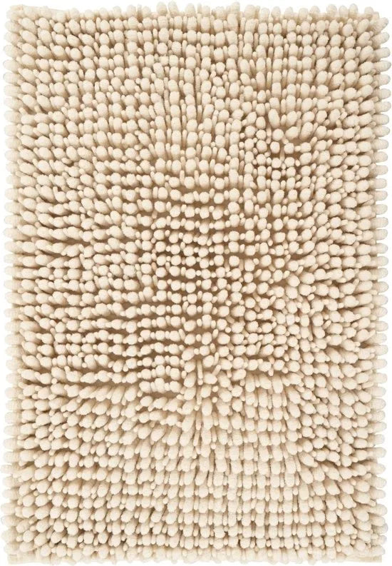 Tapijtenloods Fluffy Badmat Antislip - Creme - 55 CM ROND - Douchemat Hoogpolig - Soft Touch
