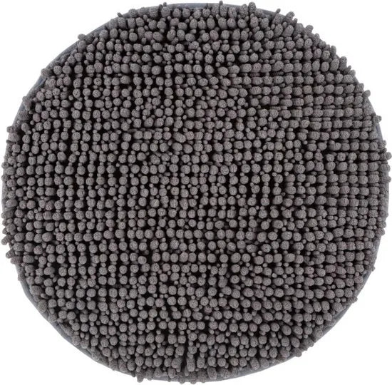 Tapijtenloods Fluffy Badmat Antislip - Creme - 55 CM ROND - Douchemat Hoogpolig - Soft Touch – Grijs