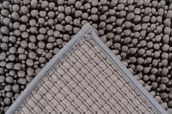 Tapijtenloods Fluffy Badmat Antislip - Grijs - 55 CM ROND - Douchemat Hoogpolig - Soft Touch