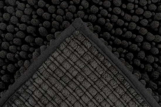 Tapijtenloods Fluffy Badmat Antislip - Zwart - 40x60 CM - Douchemat Hoogpolig - Soft Touch