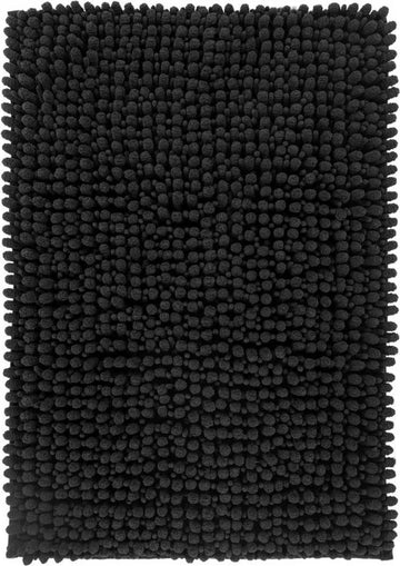 Tapijtenloods Fluffy Badmat Antislip - Zwart - 50x90 CM - Douchemat Hoogpolig - Soft Touch