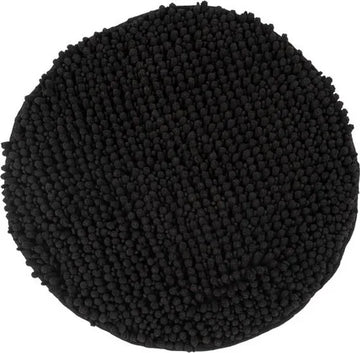 Tapijtenloods Fluffy Badmat Antislip - Zwart - 55 CM ROND - Douchemat Hoogpolig - Soft Touch