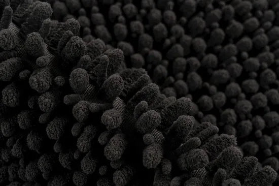 Tapijtenloods Fluffy Badmat Antislip - Zwart - 55 CM ROND - Douchemat Hoogpolig - Soft Touch