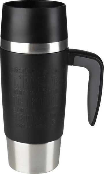 Tefal Travel Mug Handle Isoleerbeker K30731 - inhoud 0,36 L RVS/Zwart