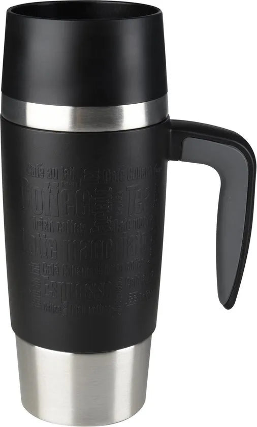 Tefal Travel Mug Handle Isoleerbeker K30731 - inhoud 0,36 L RVS/Zwart