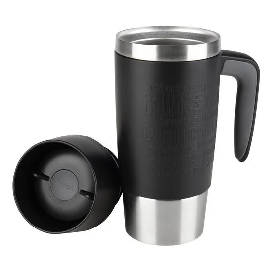 Tefal Travel Mug Handle Isoleerbeker K30731 - inhoud 0,36 L RVS/Zwart
