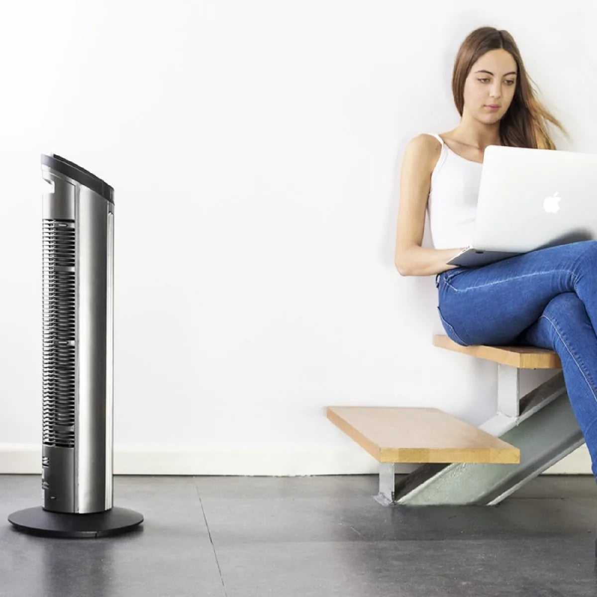 Tower Fan Cecotec EnergySilence 890 Skyline Black Silver 50 W