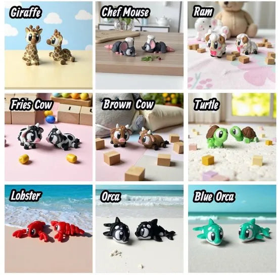 Twiggel Mini Dieren Figurenset – 15 Beweegbare 3D-Geprinte Collectible Pocket Friends – Verrassingspakket van Duurzaam PLA – Speelse Fidget Figuren voor Jong en Oud- Ideaal Cadeau
