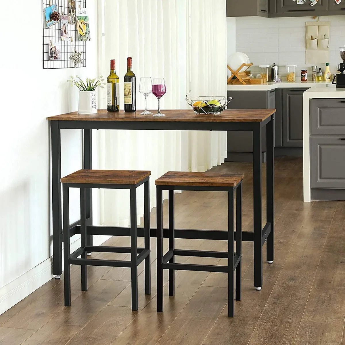 Vasagle Bartafel Set - 120x60x90 - Donkerbruin