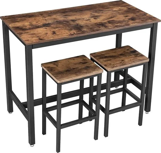 Vasagle Bartafel Set - 120x60x90 - Donkerbruin
