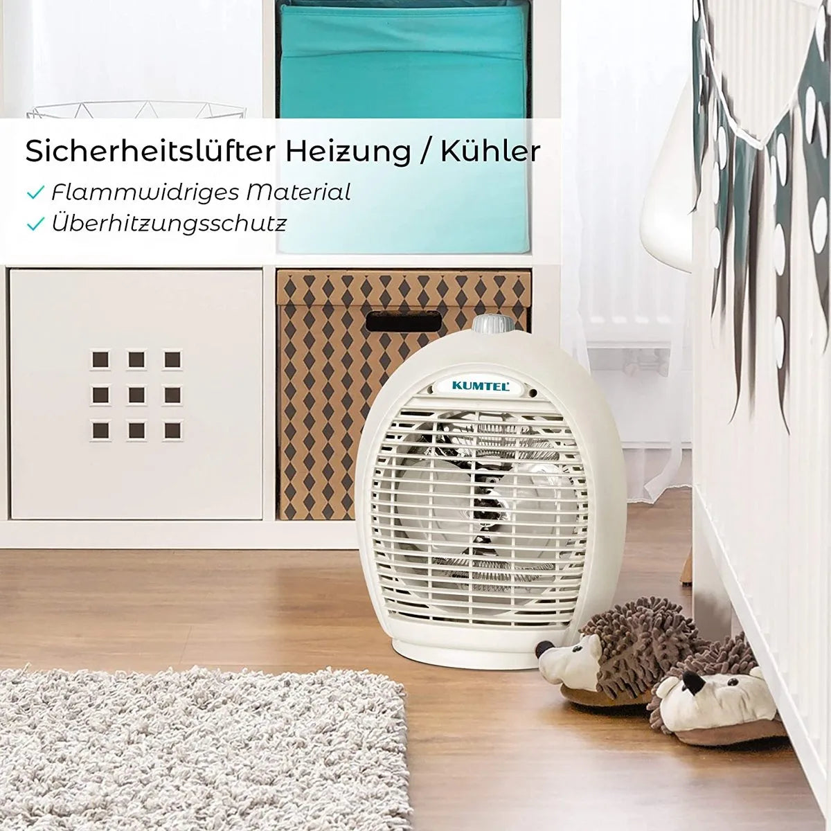 Ventilatorkachel - 2000W - Elektrische verwarming - Elektrische kachel - Beige - Energiebesparend