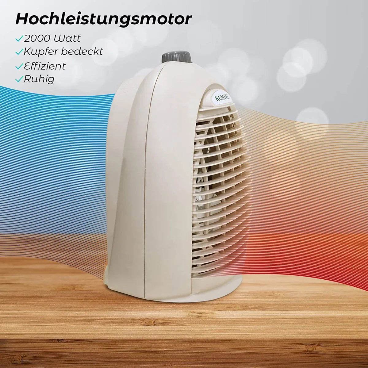 Ventilatorkachel - 2000W - Elektrische verwarming - Elektrische kachel - Beige - Energiebesparend