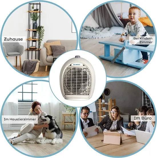 Ventilatorkachel - 2000W - Elektrische verwarming - Elektrische kachel - Beige - Energiebesparend
