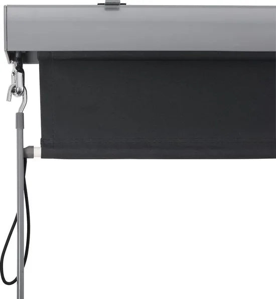 verticale luifel 1,6 x 2,5 m voor balkon, terras, met grijze luifelcassette, verticale luifel voor buiten, voor wind-, zonwering en privacybescherming, waterdicht, antraciet GSA165GY