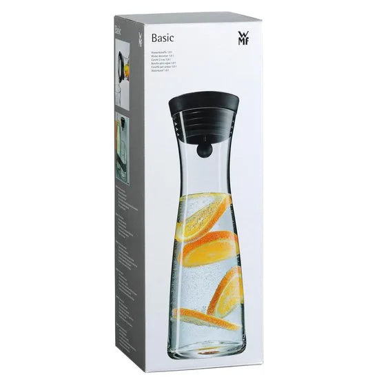 WMF Basic - Waterkaraf - 1,0L - Zwart - Druppelvrij - Geschikt voor Koelkastdeur